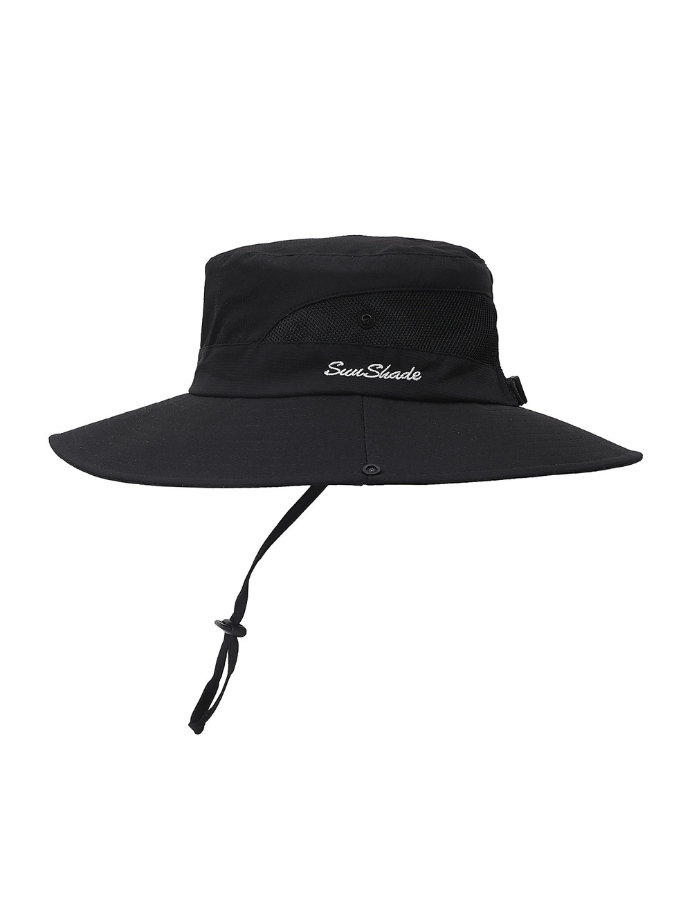 Womens Summer Sun Hat Beach Hat Wide Brim Outdoor UV | Black | Size 6-7